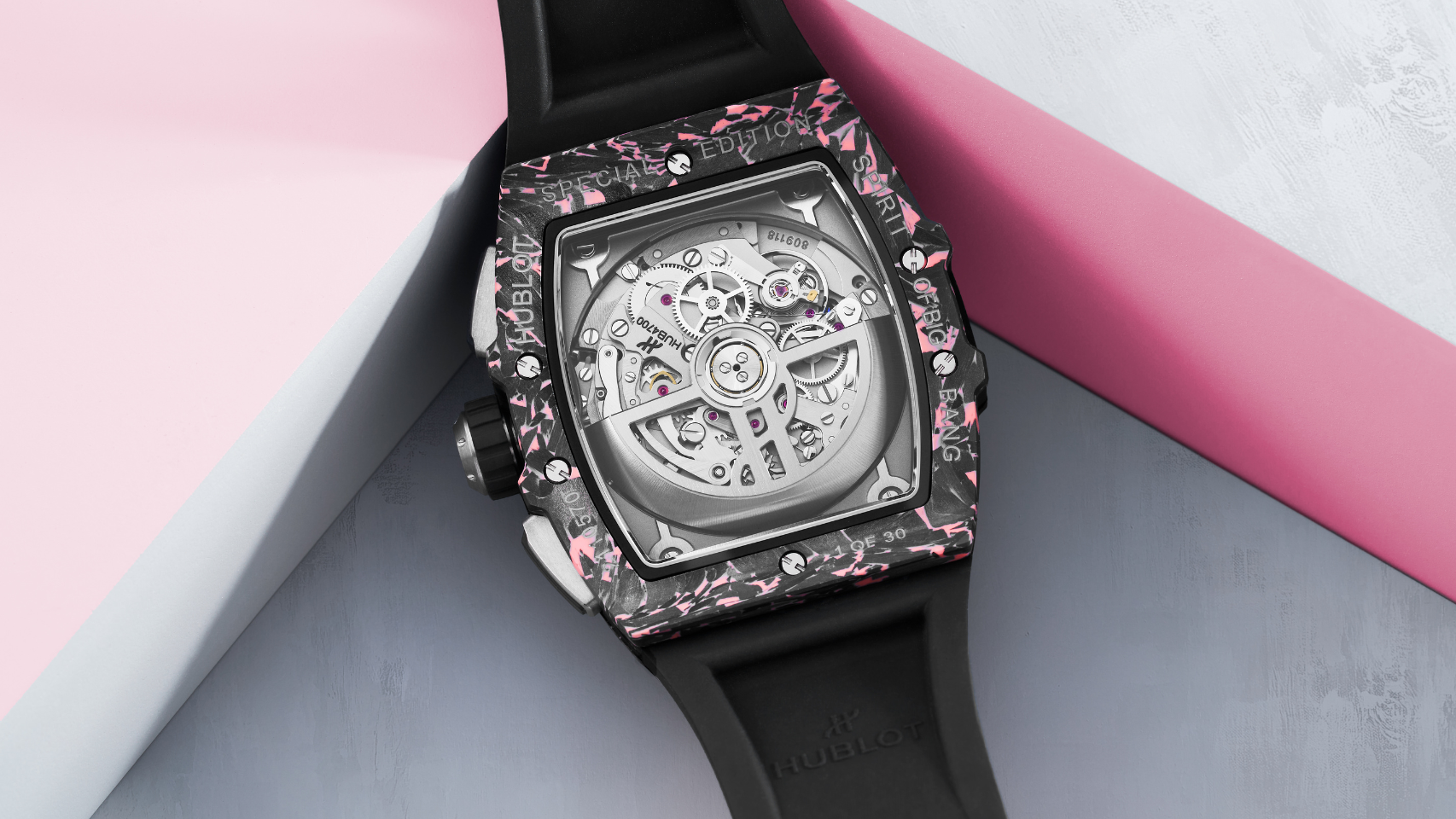 The Spirit of Big Bang Carbon Candy Pink, Hublot and The Hour Glass