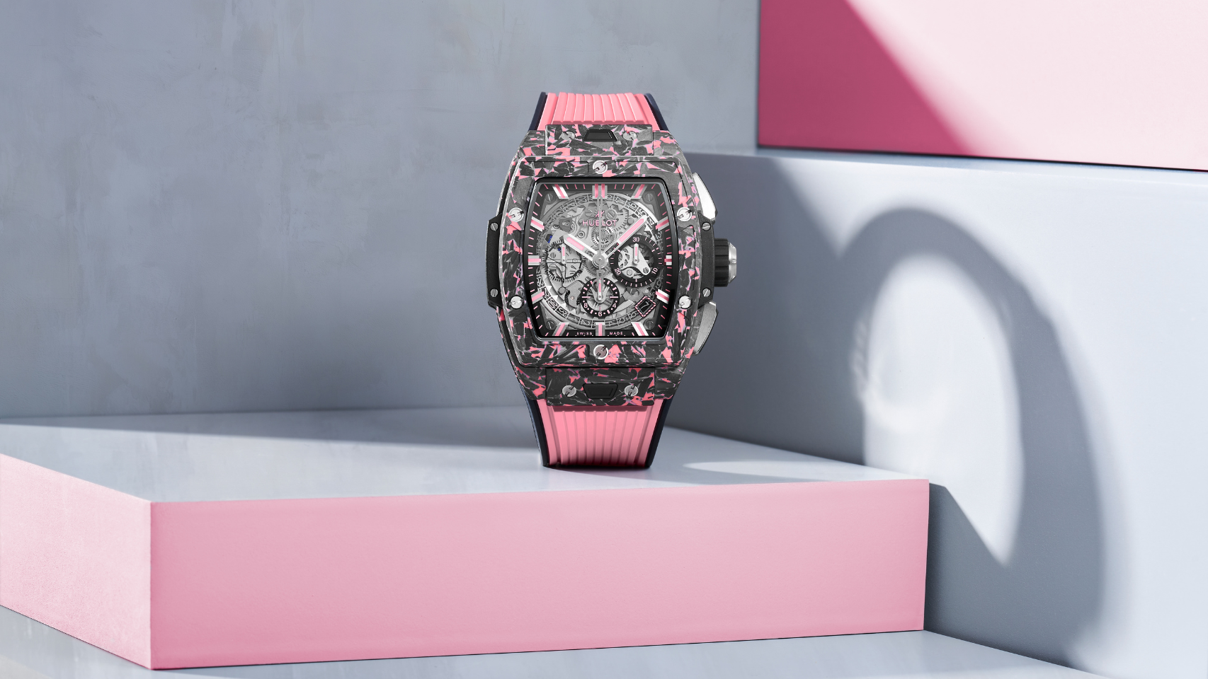 The Spirit of Big Bang Carbon Candy Pink, Hublot and The Hour Glass