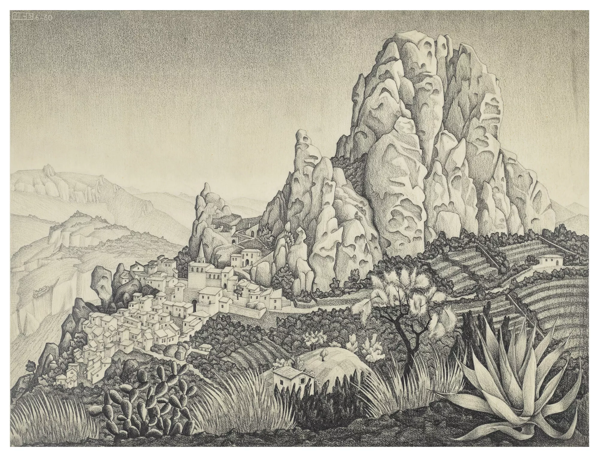MAURITS CORNELIS ESCHER (1898-1972). Pentedattilo, Calabria
